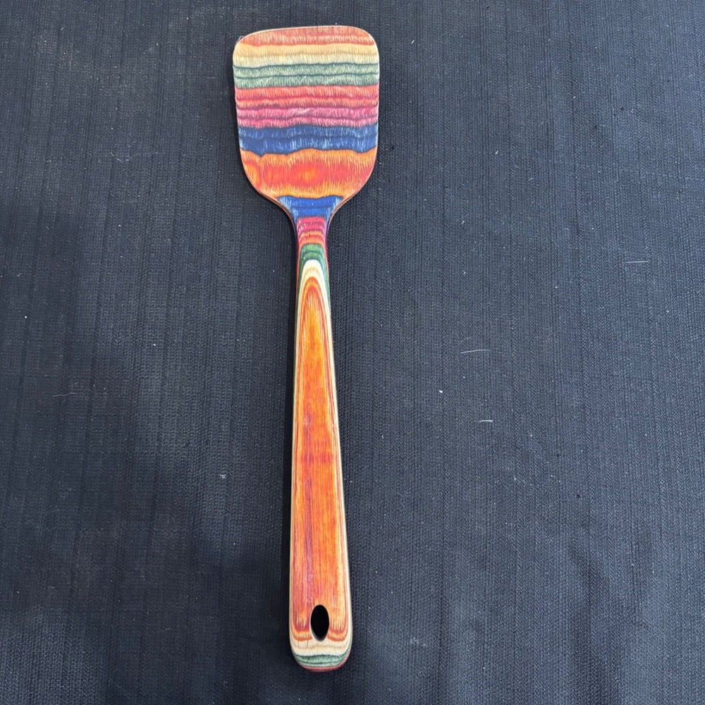 Baltique Marrakesh Collection Birch Wood Spatula Rainbow Multicolor Turner 12.5"